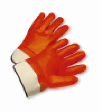 Safety Cuff Orange Foam Lined PVC Glove 1017OR