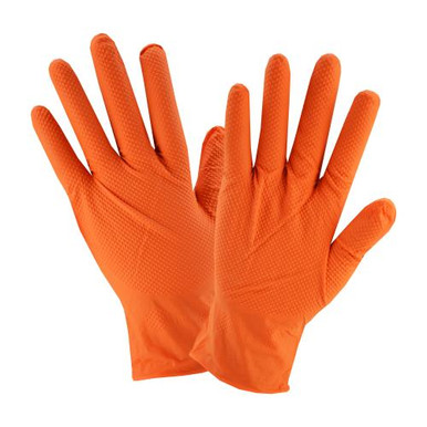 Orange Powder Free Nitrile, Industrial Grade, Textured Surface, 7 mil - 100 pcs per box 2940/L