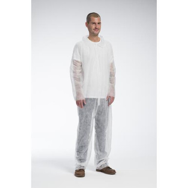 SBP White Coverall, Zipper front and collar - Standard Weight 3500/XXXL