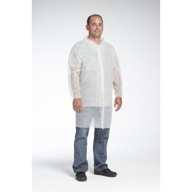SBP White Lab Coat, Elastic Wrist, No Pocket - Standard Weight 3512/XXXXXL