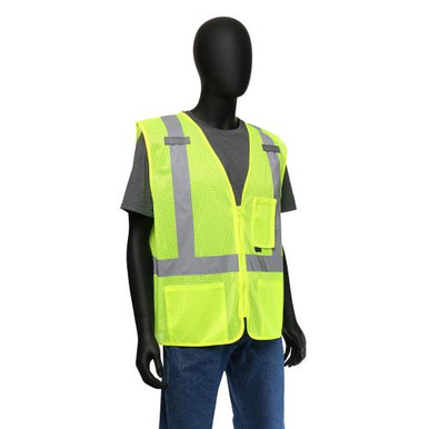 HI-VIS LIME CLASSIC SAFETY VEST WITH ZIPPER FRONT CLOSURE- ANSI/ISEA 107-2015 CLASS 5 47209/2XL