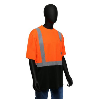HI-VIS ORANGE COLORBLOCK SHORT SLEEVE SHIRT- ANSI/ISEA 107-2015 CLASS 4 47405/XL