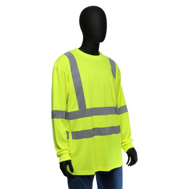 HI-VIS LIME STANDARD LONG SLEEVE SHIRT- ANSI/ISEA 107-2015 CLASS 4 47408/L