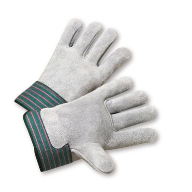 Select Full Leather Back Rubberized Safety Cuff Glove - Green/Pink Fabric - Small 600-EA