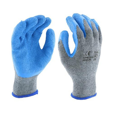 12 gauge Grey Knit w/Crinkled Blue Latex Palm Coating. EN 2131 700SLCE/L