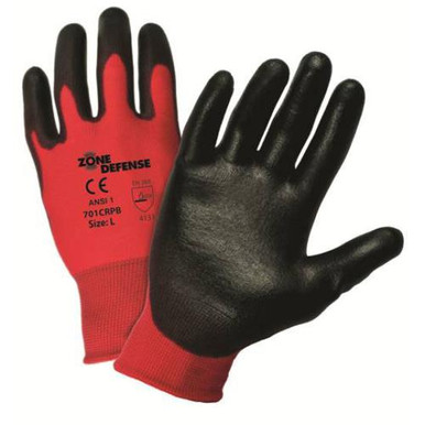 19 gauge. Red Nylon Shell with Black PU Palm Coat: EN388 4131701CRPB/XXL
