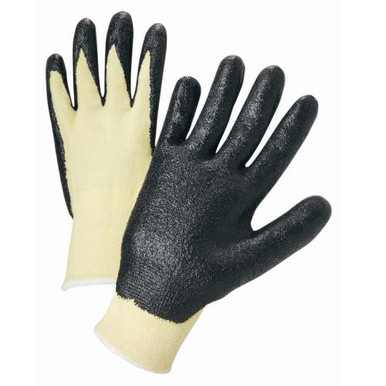 14 Gauge Kevlar Knit Shell, Black Foam Nitrile Coated Palm. EN 388 = 4343; ANSI A2 Cut Level 713KSNF/S