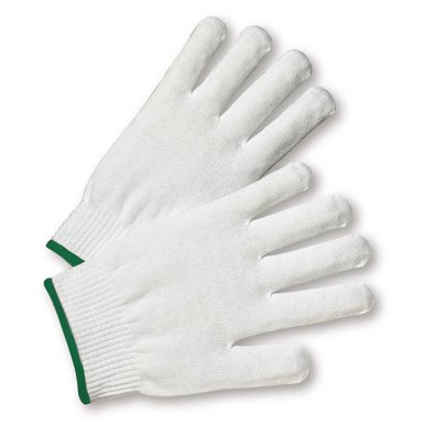 14 gauge Nylon Glove - Large (men's) - Green Trim 713SNL
