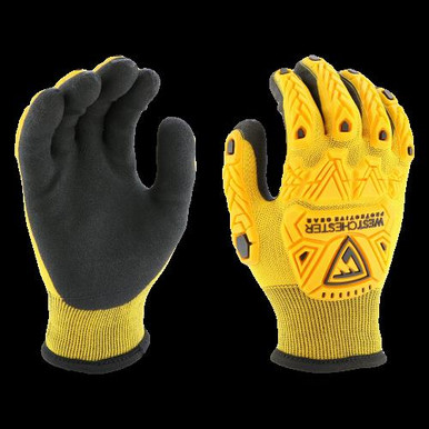 Double-layer HPT engineered yarn yellow outer shell & Acrylic thermal lining, water repellent, TPR back of hand protection:EN 388:2016 EN 511:2006, ANSI A4 Cut 713WHPTPDB/S