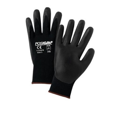 Black Foam Nitrile, Palm Coat on Black 15 Gauge Nylon Liner, Antibacterial & Silicone-Free. EN 3133 715SNFB/M