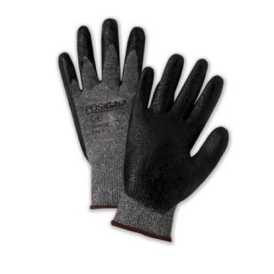 Black Lunar Foam Nitrile Palm Coat on Salt & Pepper 15 Gauge Nylon Liner, Antibacterial & Silicone-Free. EN 3133 715SNFLB/M