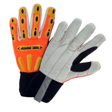 R2 Corded Palm - Cotton corded palm for excellent grip on oily conditions. Extended Kevlar reinforced thumb saddle and heavy duty TPR knuckle and back of hand protection.EN388: X131. Must order bund 86800/L