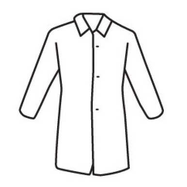 Posi-Wear M3 - White SMMMS Lab Coat Snap Front Closure, No Pocket C3818/XL