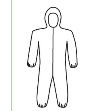 Protective Clothing Posi-Wear -White 45g SMS Coverall, zipper front w/Elastic Wrist/Ankle and attached Hood C3856/3XL