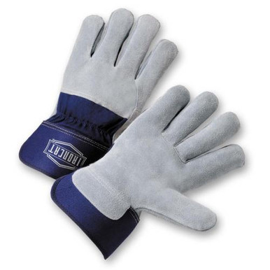 Premium Select 3/4 Leather Back, Blue Rubberized Safety Cuff/Sewn with Kevlar IC65/S