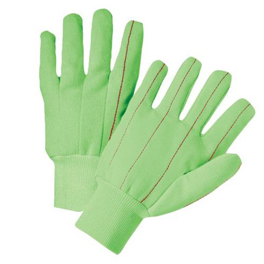 Knit Wrist 18oz 100% Cotton Fully Corded Glove - Fluorescent Green K81CNCGRI