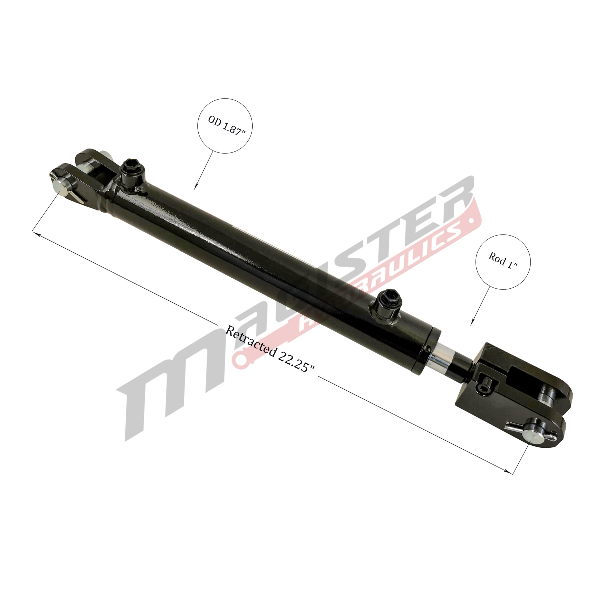 1.5" bore x 12" stroke clevis hydraulic cylinder