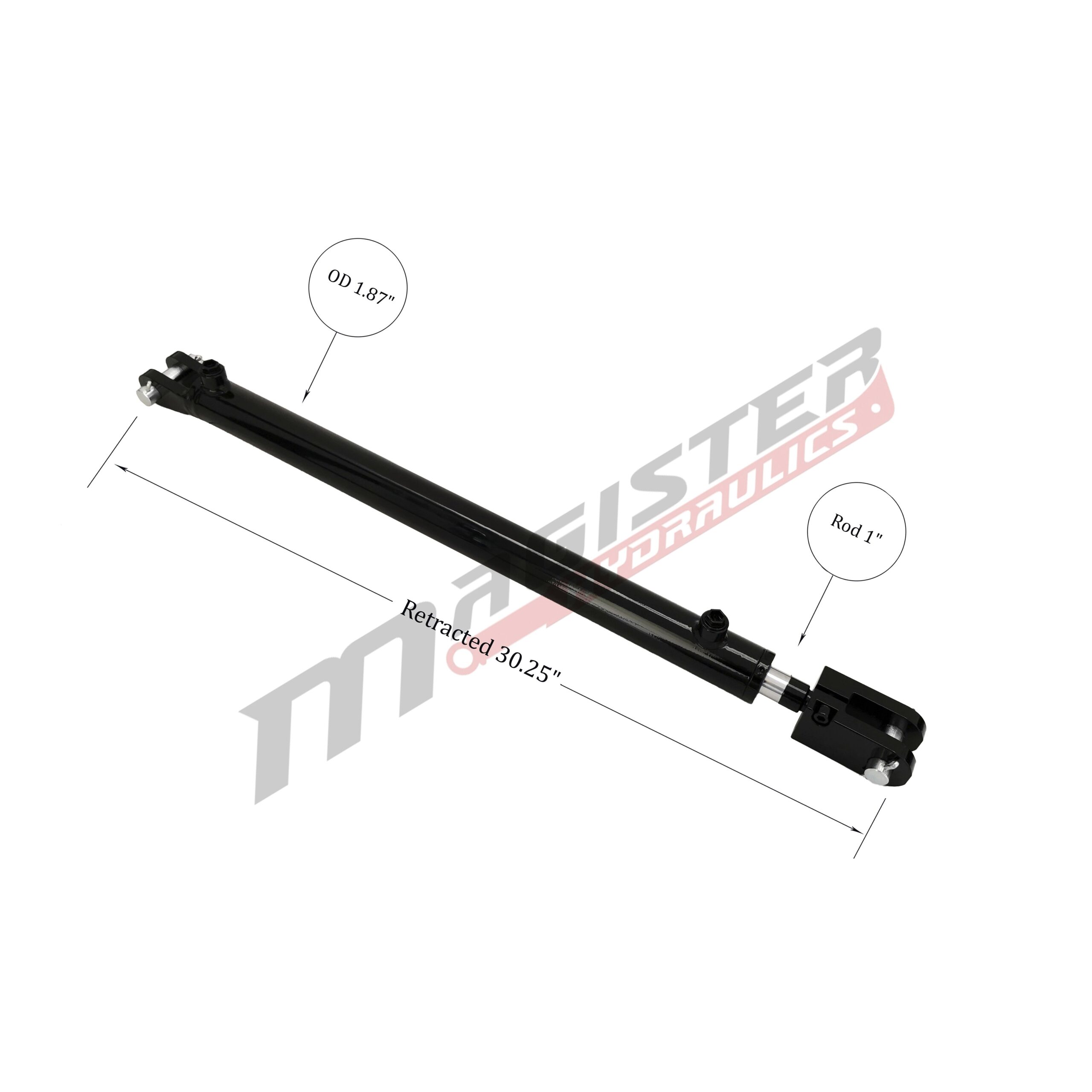 1.5" bore x 20" stroke clevis hydraulic cylinder