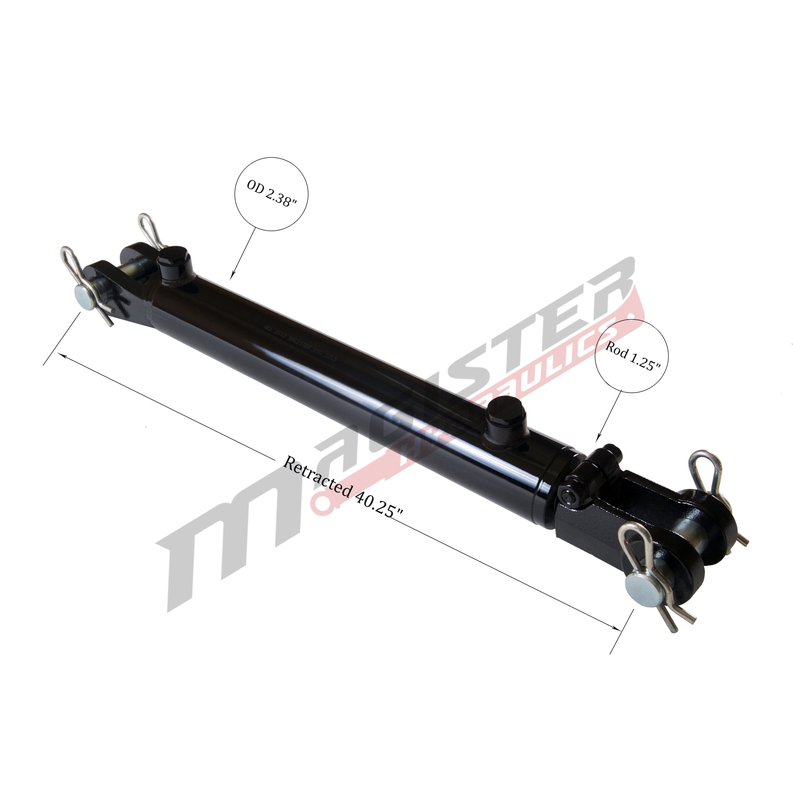 2" bore x 30" stroke clevis hydraulic cylinder