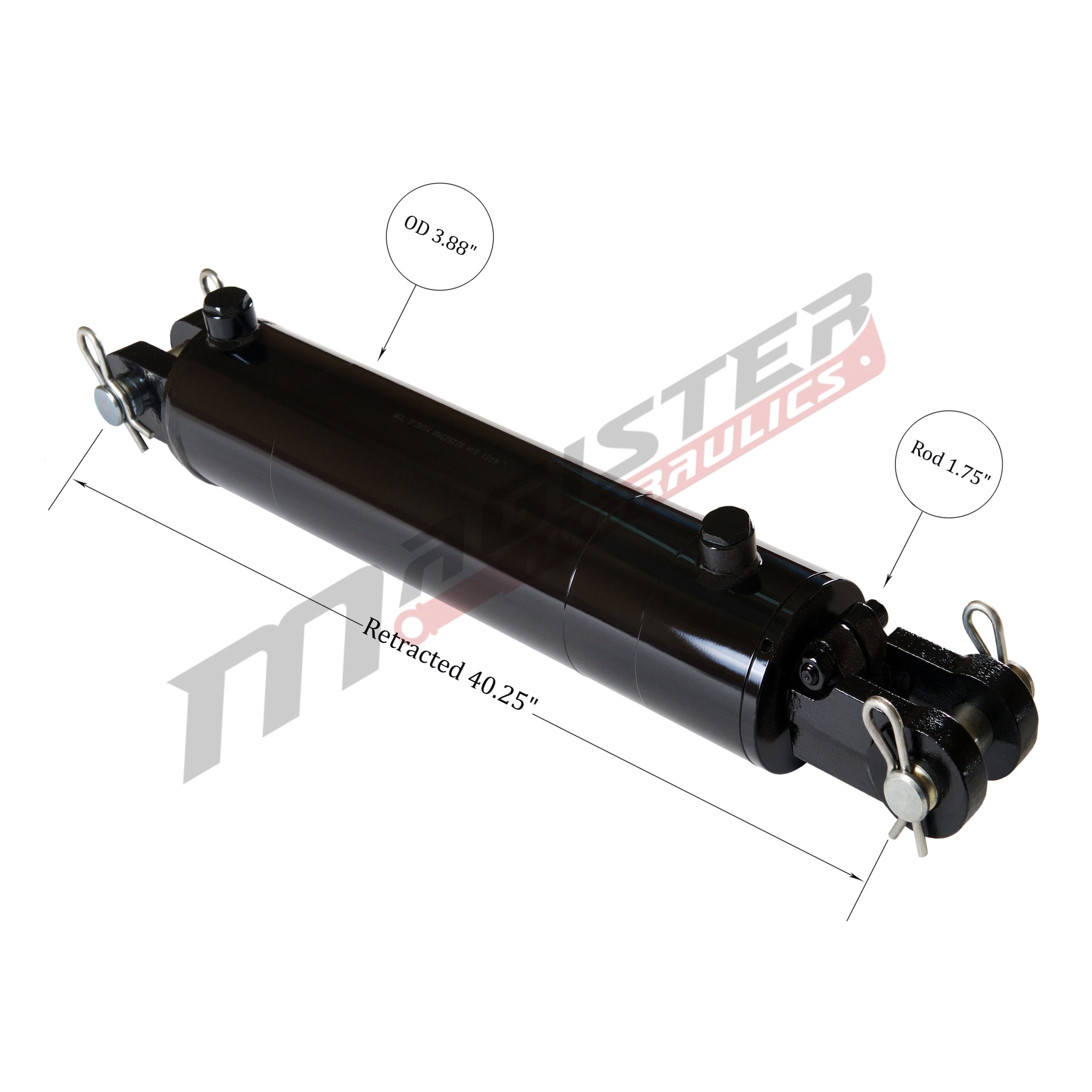 3.5" bore x 30" stroke clevis hydraulic cylinder