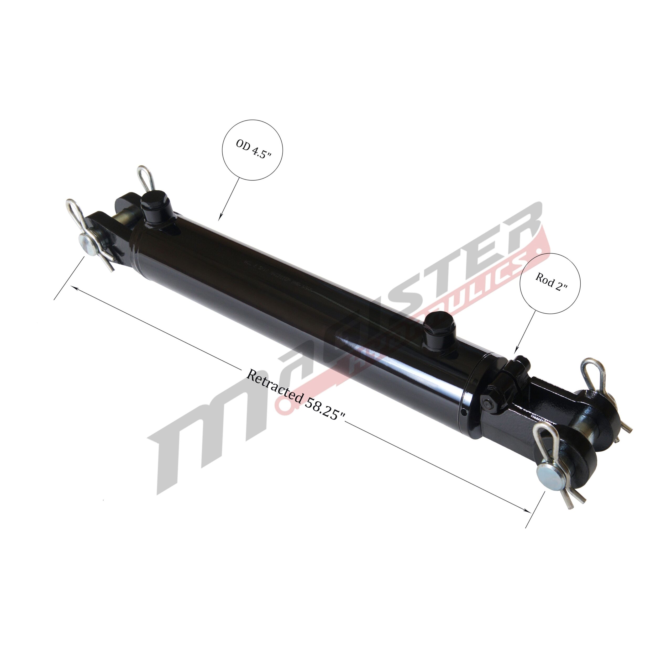 4" bore x 48" stroke clevis hydraulic cylinder