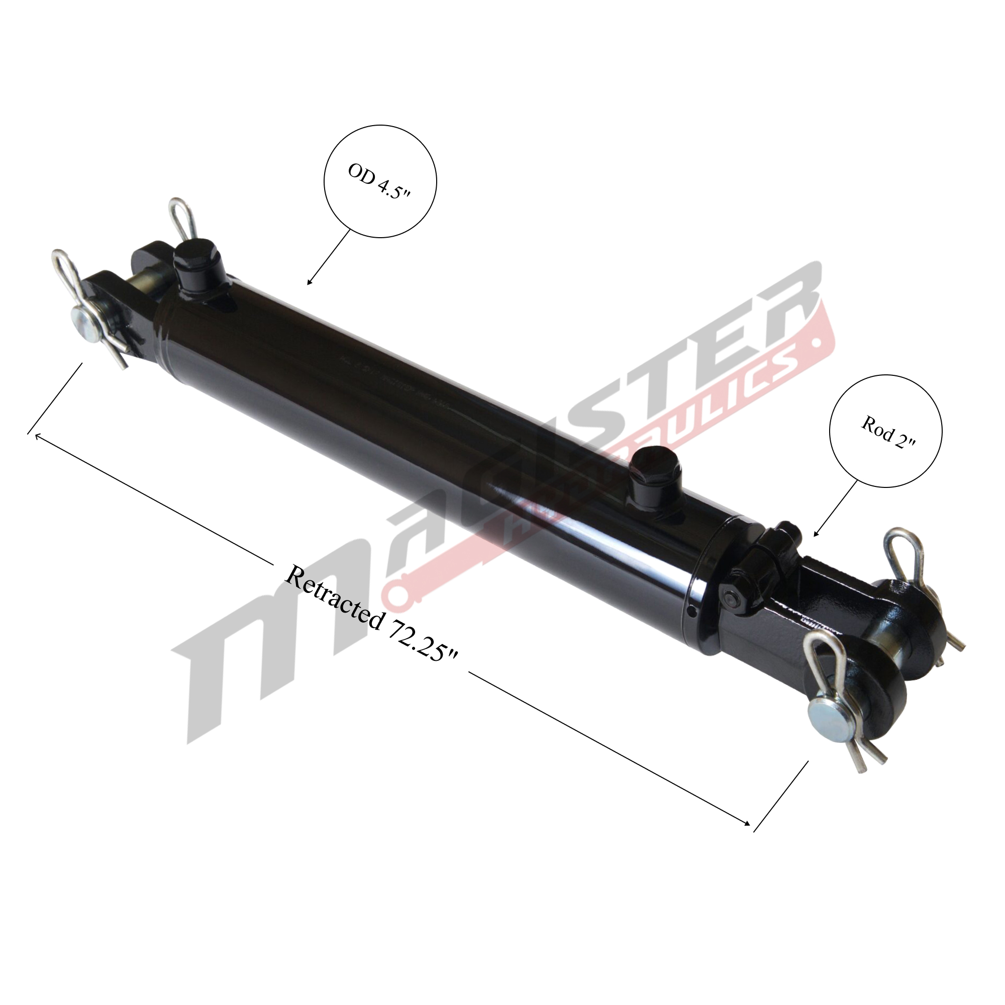 4" bore x 60" stroke clevis hydraulic cylinder