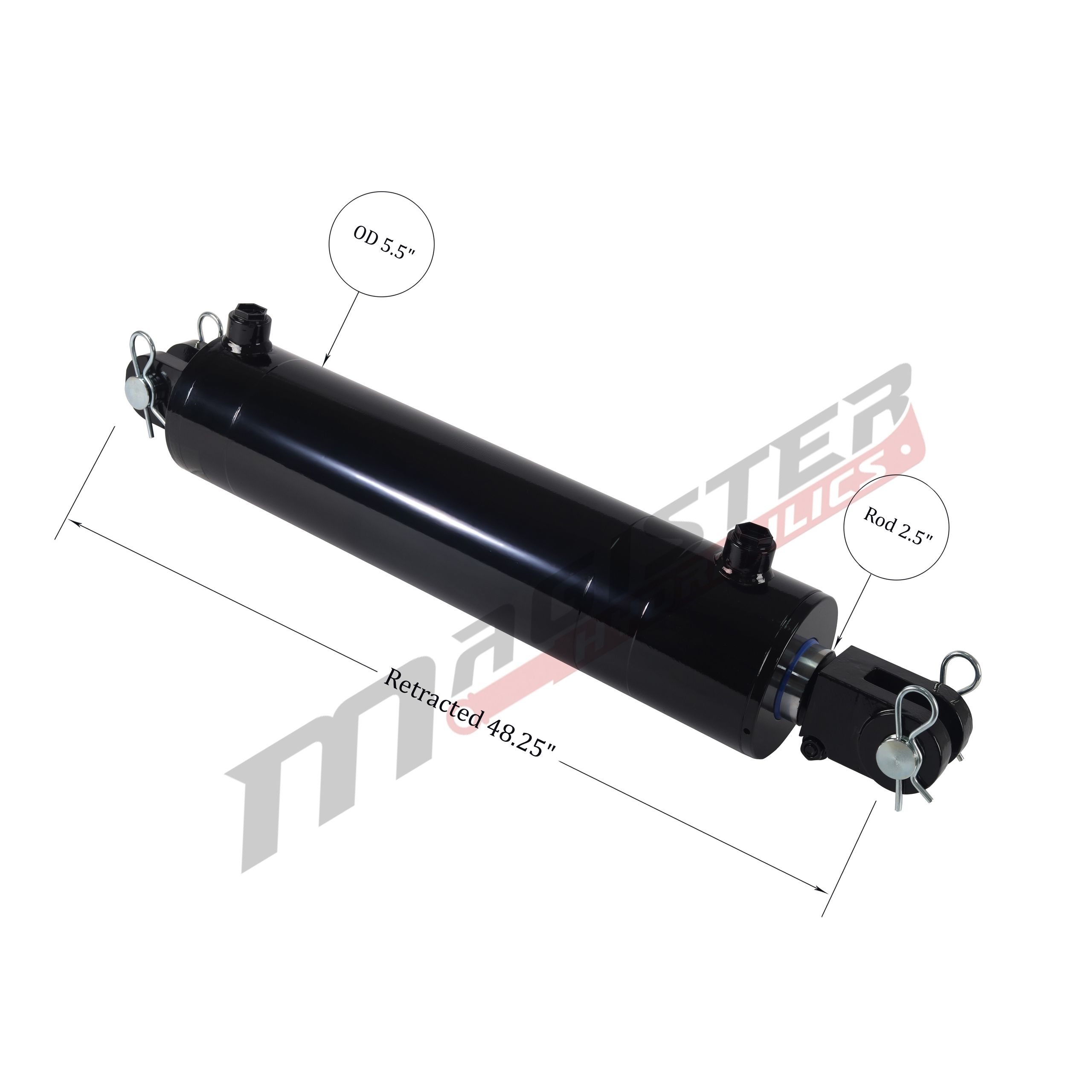 5" bore x 36" stroke clevis hydraulic cylinder