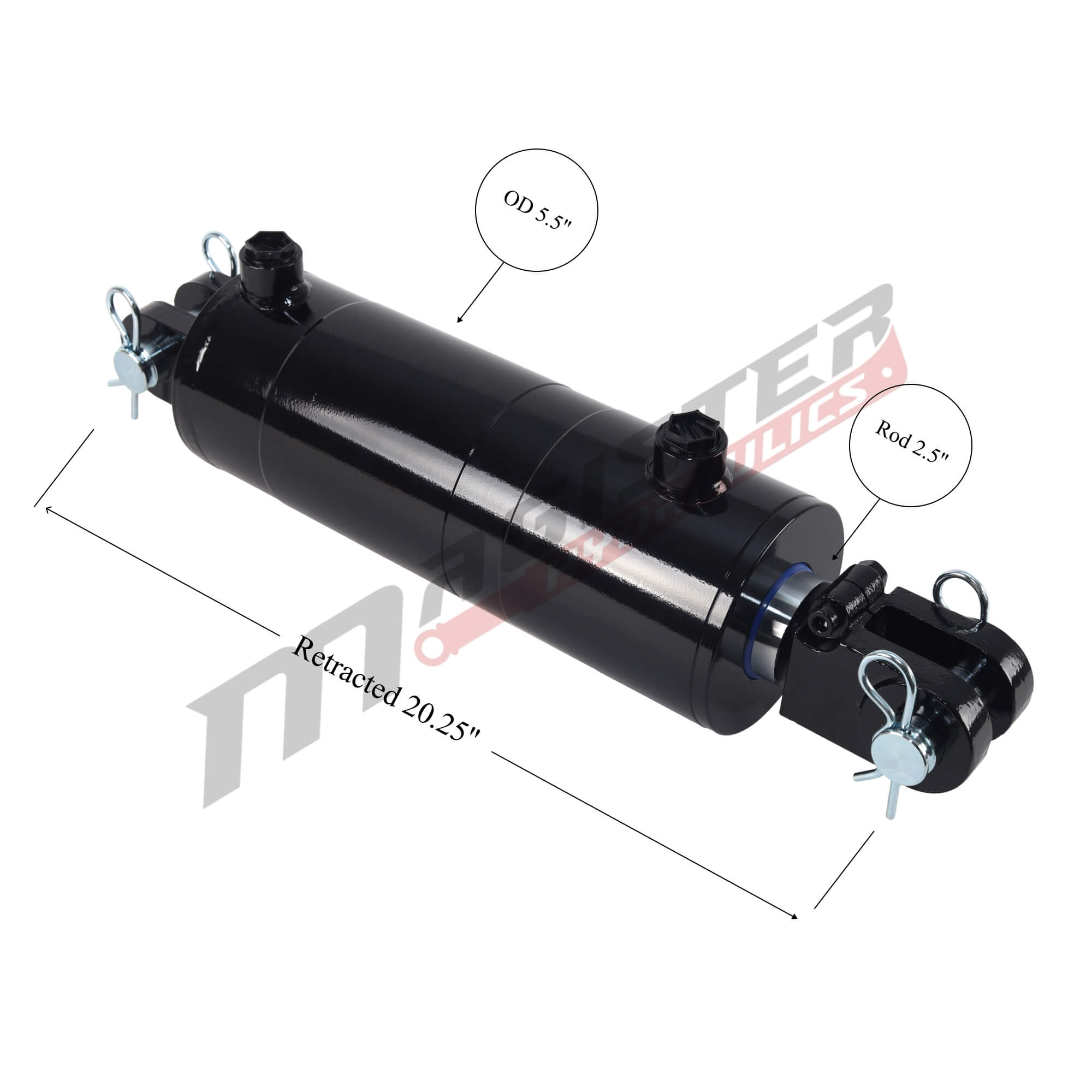 5" bore x 8" stroke clevis hydraulic cylinder