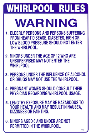 Wisconsin Whirlpool Rules Sign 24 x 36 Inch PVC WI2