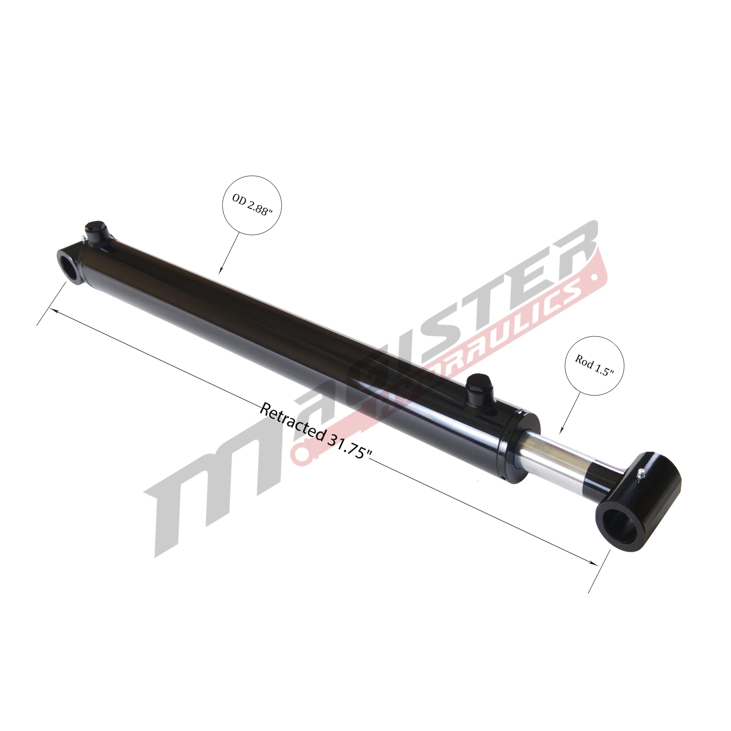 2.5" bore x 18.25" stroke loader hydraulic cylinder