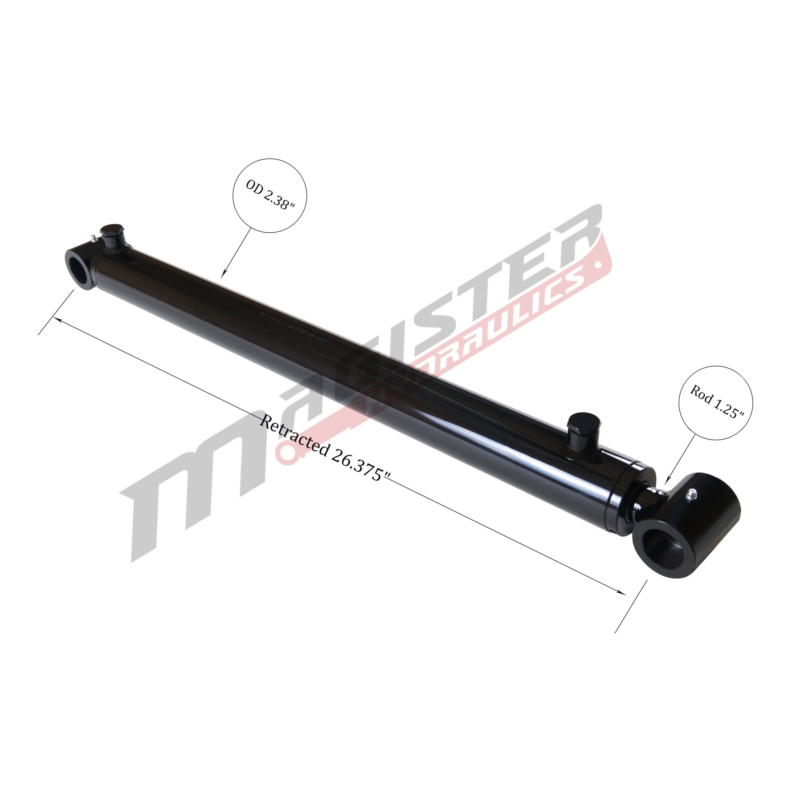2" bore x 19.75" stroke loader hydraulic cylinder