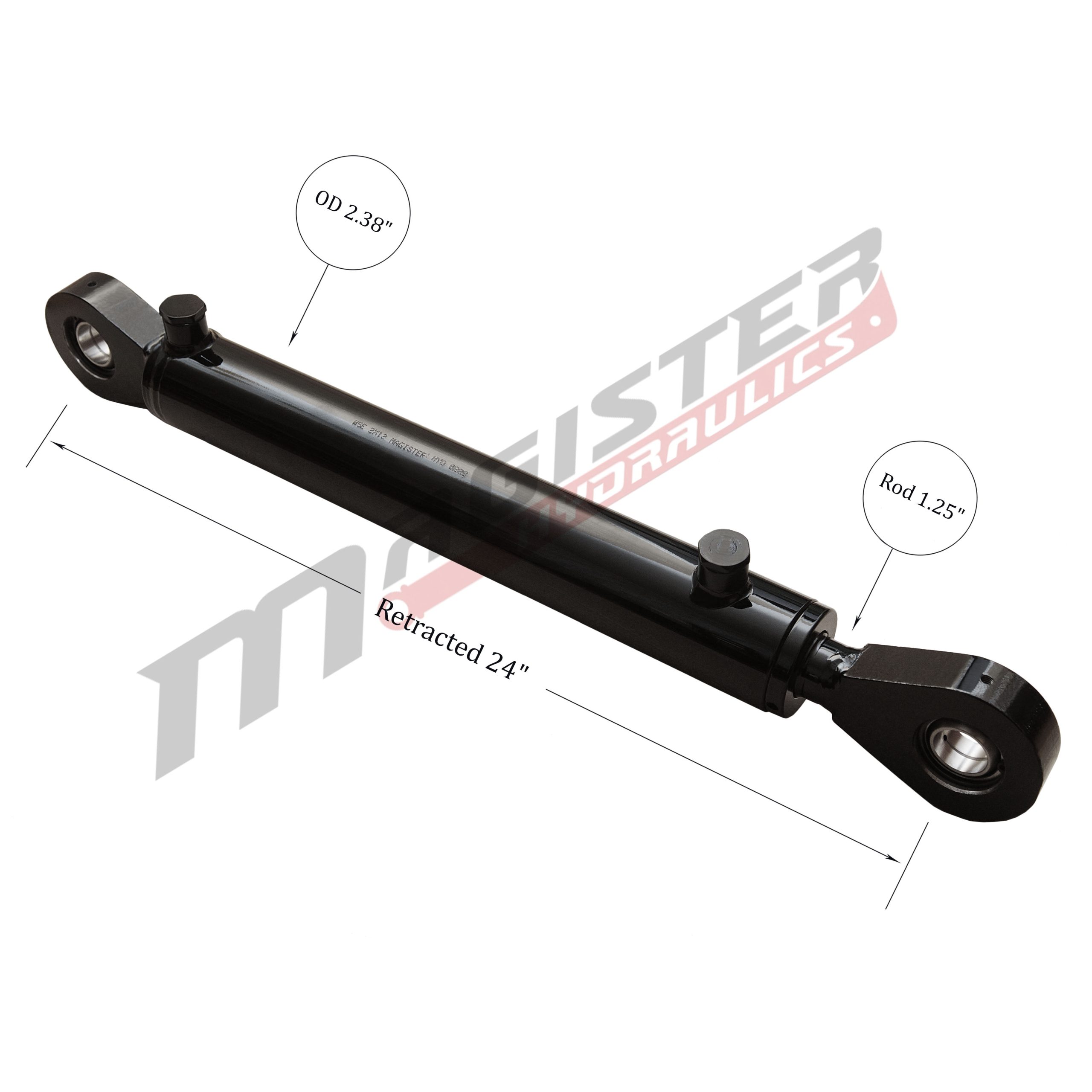2" bore x 14" stroke swivel eye hydraulic cylinder