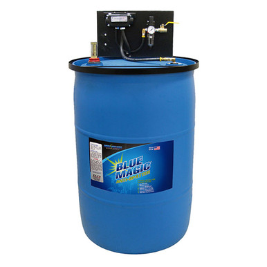 Manifold dispenser for 55 gallon (208.2 liter) container of anti-spatter DMK
