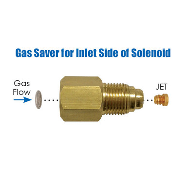 Gas saver solenoid inlet 30-45cfh 5/8in-18-F x 5/8in-18M (screen in female end) GFJ-2A