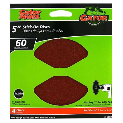 5 Inch 60 Grit Sanding Discs - 4 Pack For Power Tools