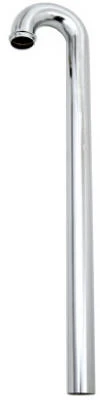 Lavatory Floor Drain Tube, Chrome-Plated Brass, 22-Ga., 1.25-In. OD Tube x 19.75-In.