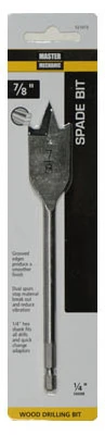 Wood Boring Spade Drill Bit, 7/8 In.