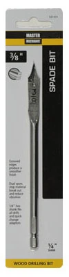 Wood Boring Spade Drill Bit, 3/8 In.