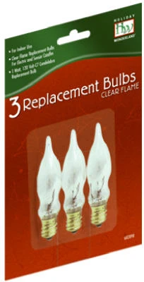 Christmas Candle Replacement Bulb, C7, Frosted Flame, 3-Pk.