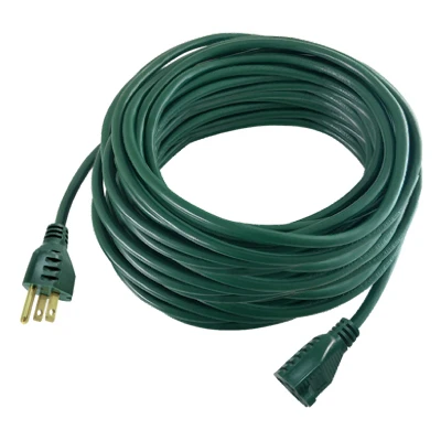 Extension Cord, 16/3 SJTW, Green, 80-Ft.