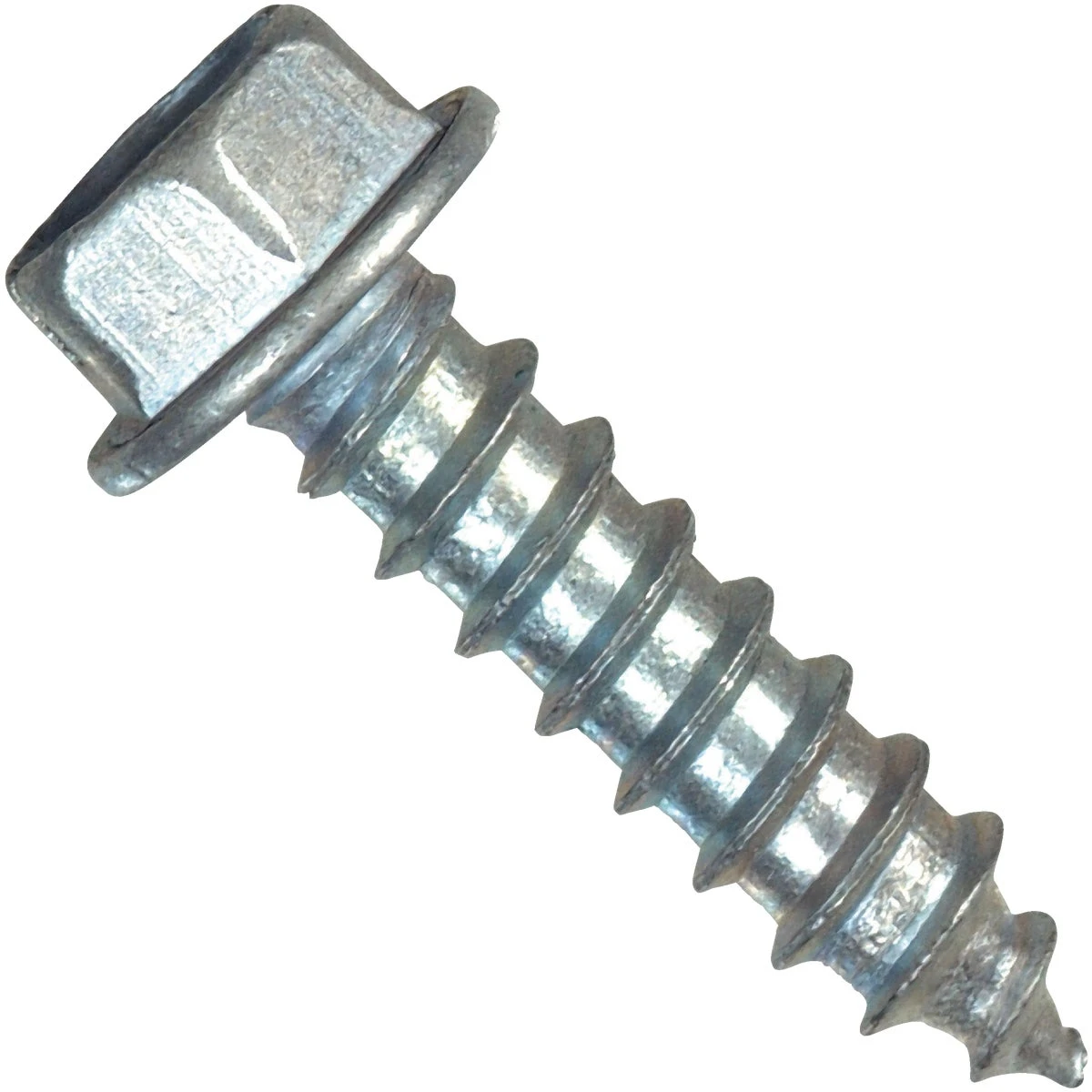 Sheet Metal Screws, Slotted, Hex Washer Head, Zinc, #8 x 1-1/2-In., 100-Pk.