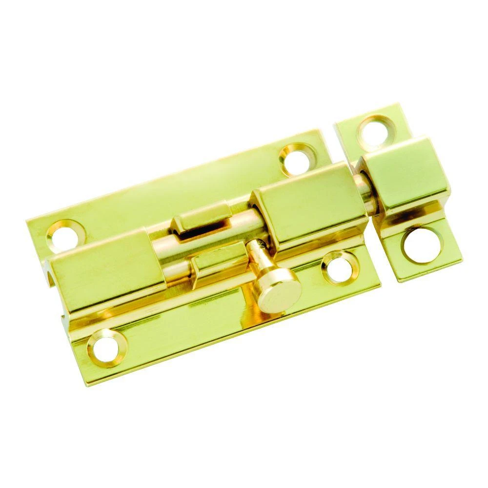 Door Barrel Bolt, Brass, 3 In.