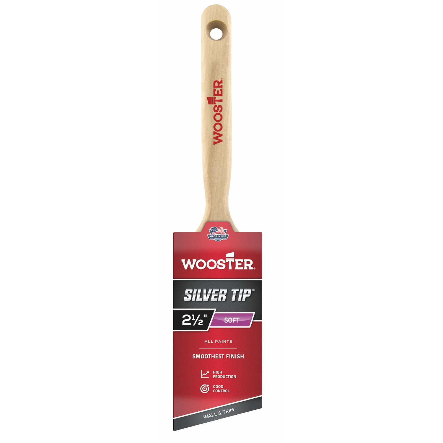 Silver Tip Angle Sash Paint Brush, 2.5-In.