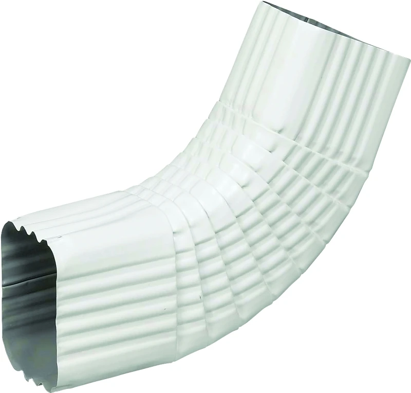 Gutter Side Elbow, Style B, 75 Degree, White Aluminum, 2 x 3 In.