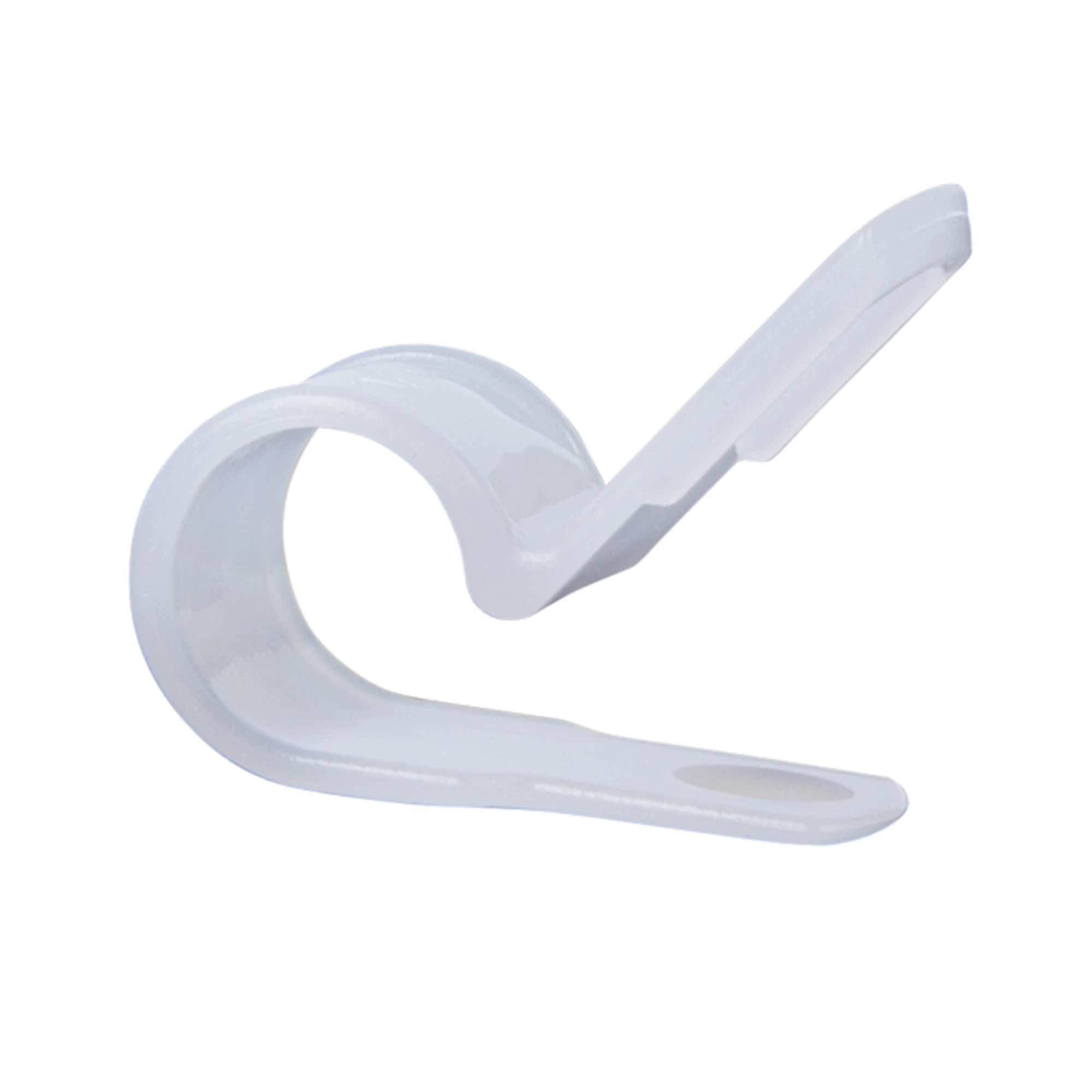 Cable Clamps, White Plastic, 1/4-In. I.D., 18-Pk.