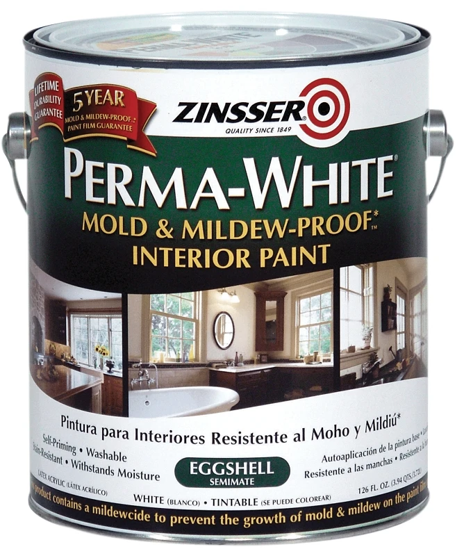 White Mold & Mildew Proof Interior Paint, Eggshell, Gallon