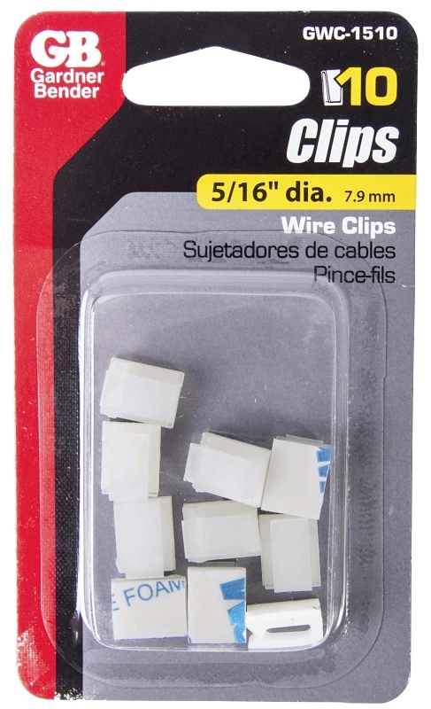 No-Nail Wire Guide, Nylon, White, 10-Pk.