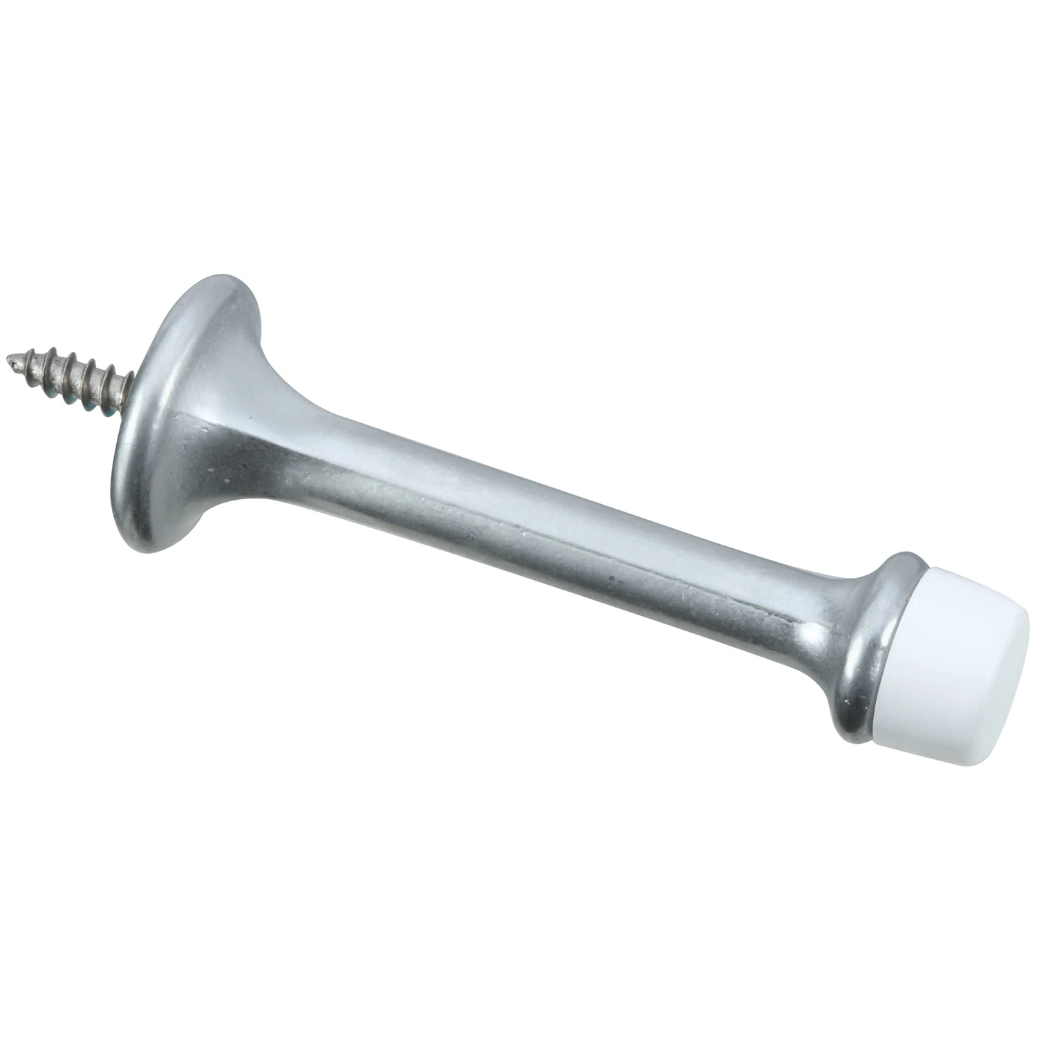 Doorstop, Wall-Mount, Rigid, Satin Chrome, 3 In., 2-Pk.