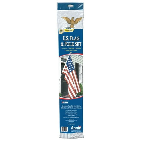 3' X 5' U.s. Flag With Durable Flagpole Set