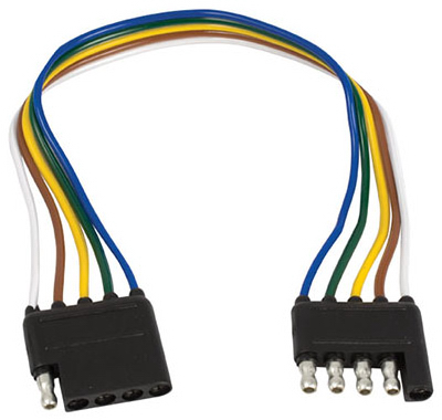 Flat Trailer Wire Extension Loop, 5-Way, 12-In.